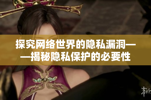 探究网络世界的隐私漏洞——揭秘隐私保护的必要性