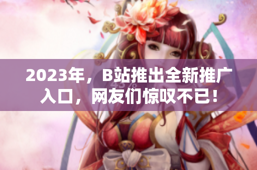 2023年，B站推出全新推广入口，网友们惊叹不已！